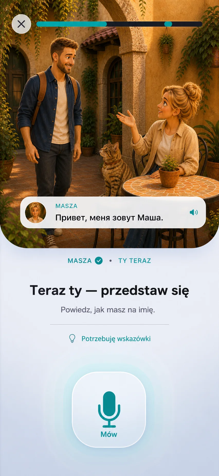 Current guided dialogue stage from the Speak iOS app